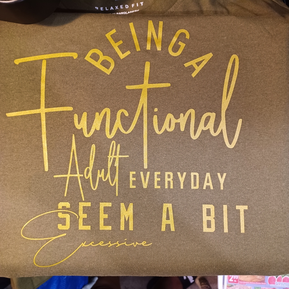 Primark Olive Tee with Yellow Print